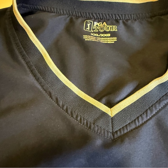 PGA TOUR Men's V-Neck XXL Navy Blue Windshirt Golf Jacket Pullover Polyester - Picture 5 of 9